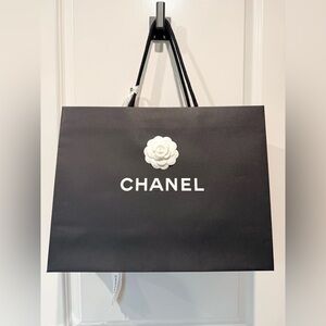 Chanel Paper Shopping Bags Of Two (authentic From Store) ~16.5”x13”x6”